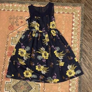NWOT MODA International Women’s Floral Aline Dress - Navy and Yellow